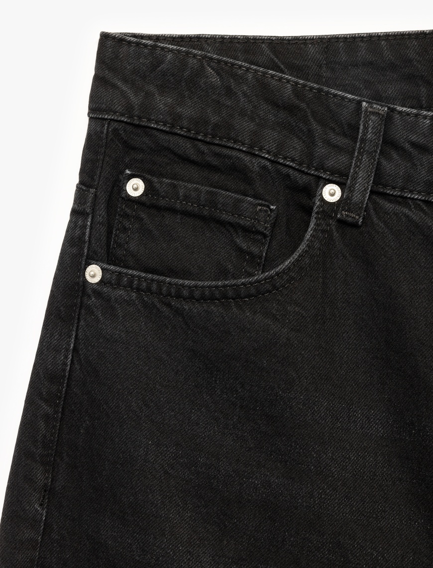   Pamuklu Normal Bel Loose Fit Jean Pantolon - Steve Jean