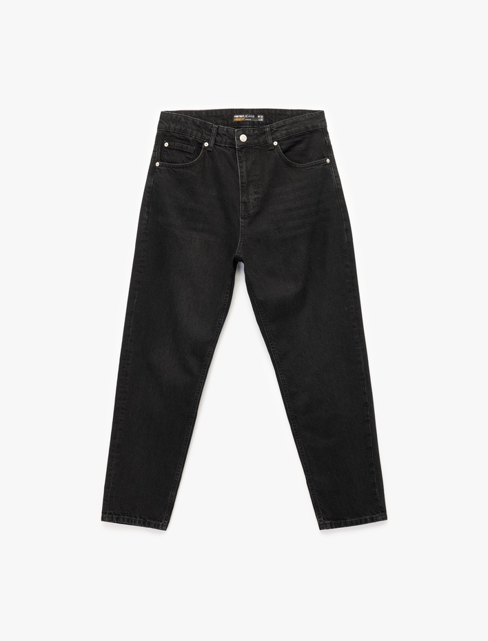  Pamuklu Normal Bel Loose Fit Jean Pantolon - Steve Jean