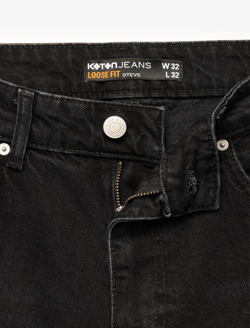   Pamuklu Normal Bel Loose Fit Jean Pantolon - Steve Jean