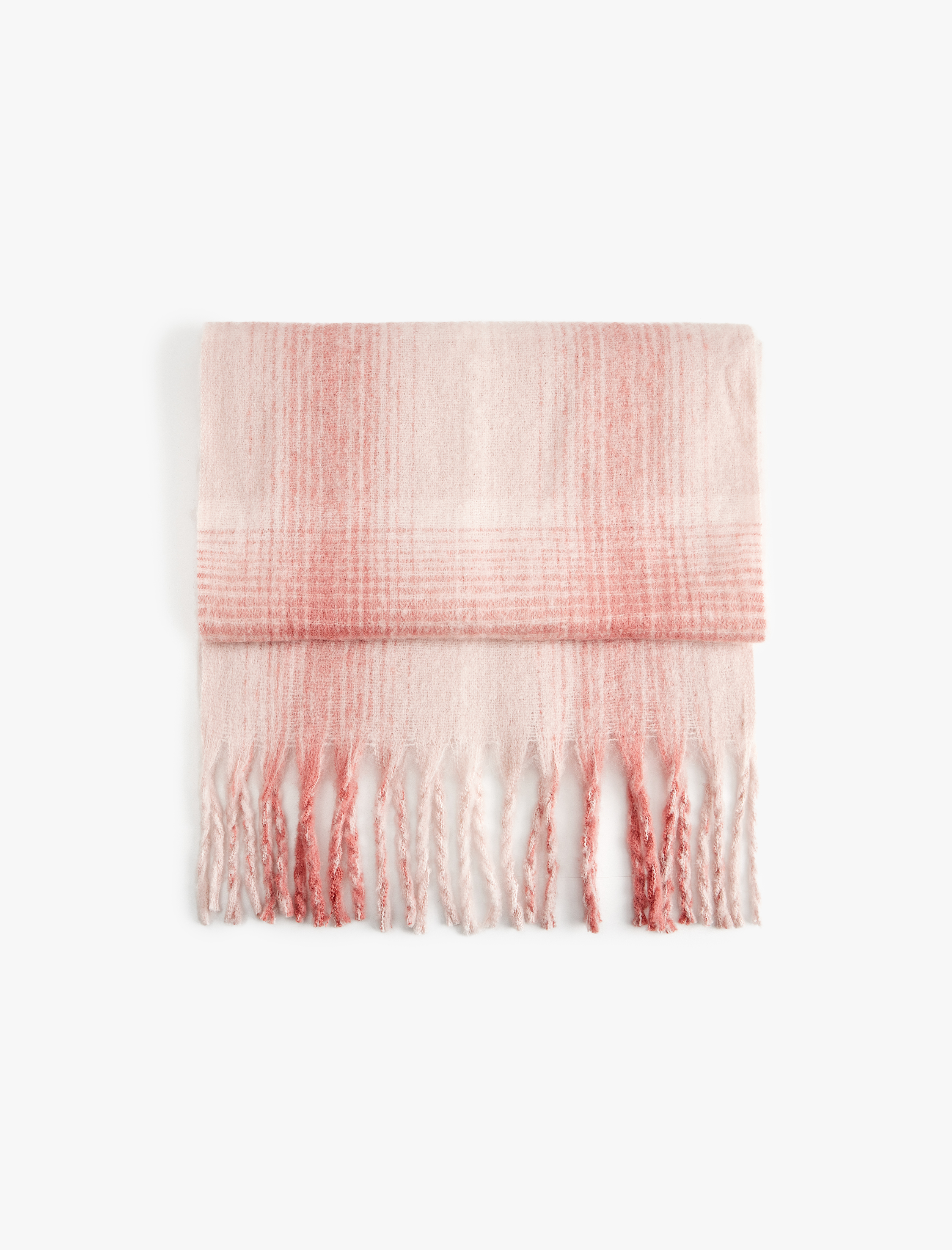  Kadın Desenli Püsküllü Uzun Atkı