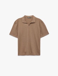 Pamuklu Regular Fit V Polo Yaka Kısa Kollu Tişört