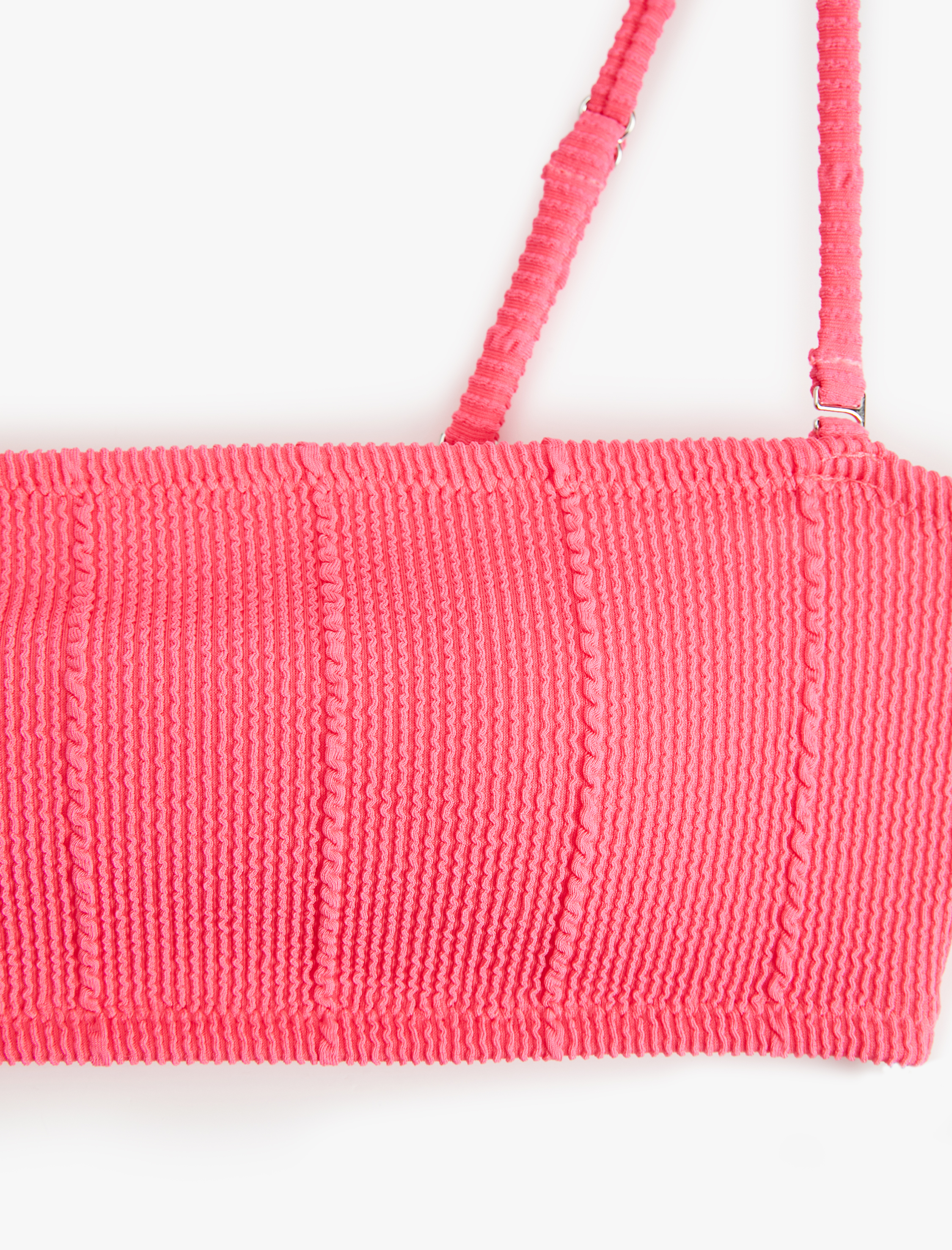   Dokulu Straplez Bikini Üstü