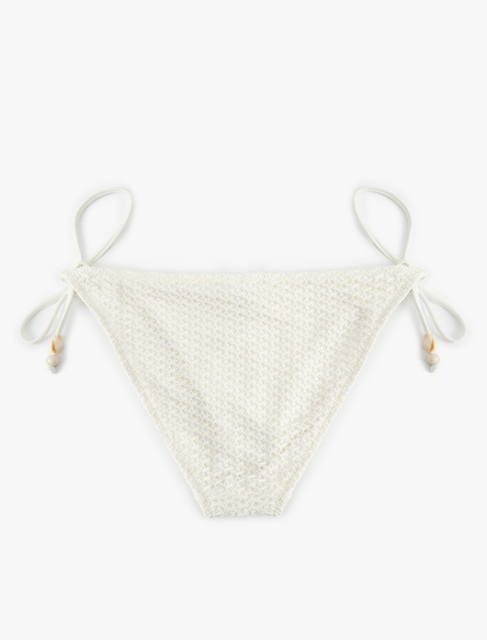  Boncuk Detaylı İpli File Detaylı Bikini Altı