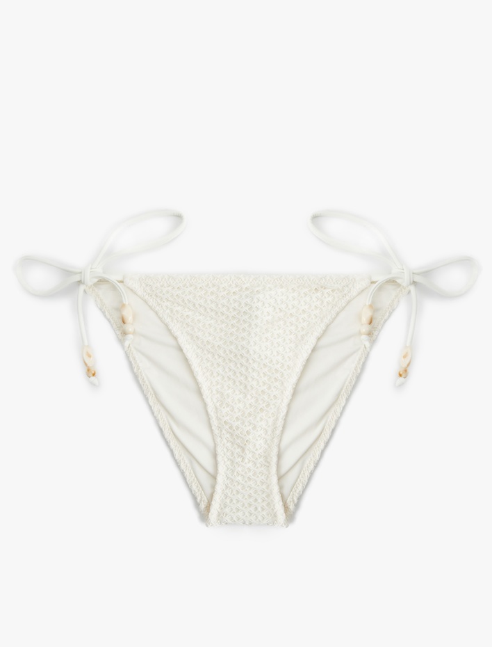  Boncuk Detaylı İpli File Detaylı Bikini Altı