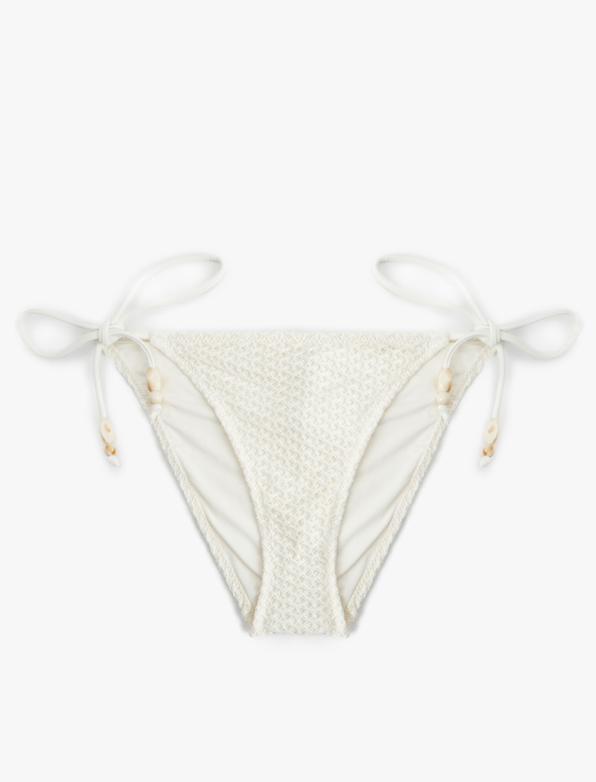   Boncuk Detaylı İpli File Detaylı Bikini Altı