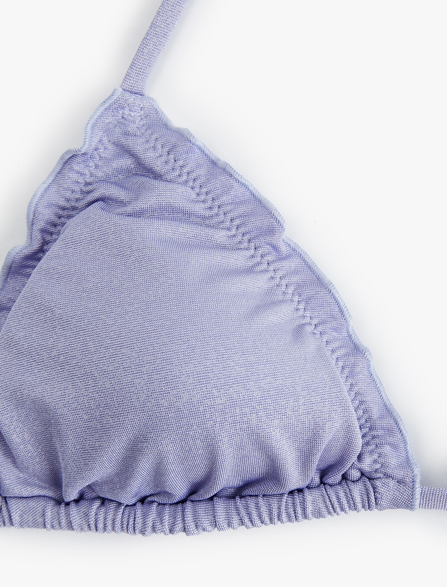   Parlak Fırfırlı Bikini Üstü