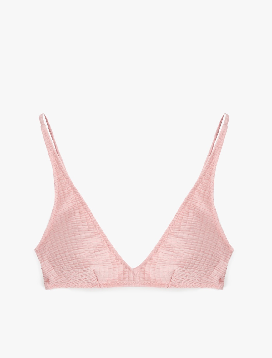   Dokulu Bralet Bikini Üstü