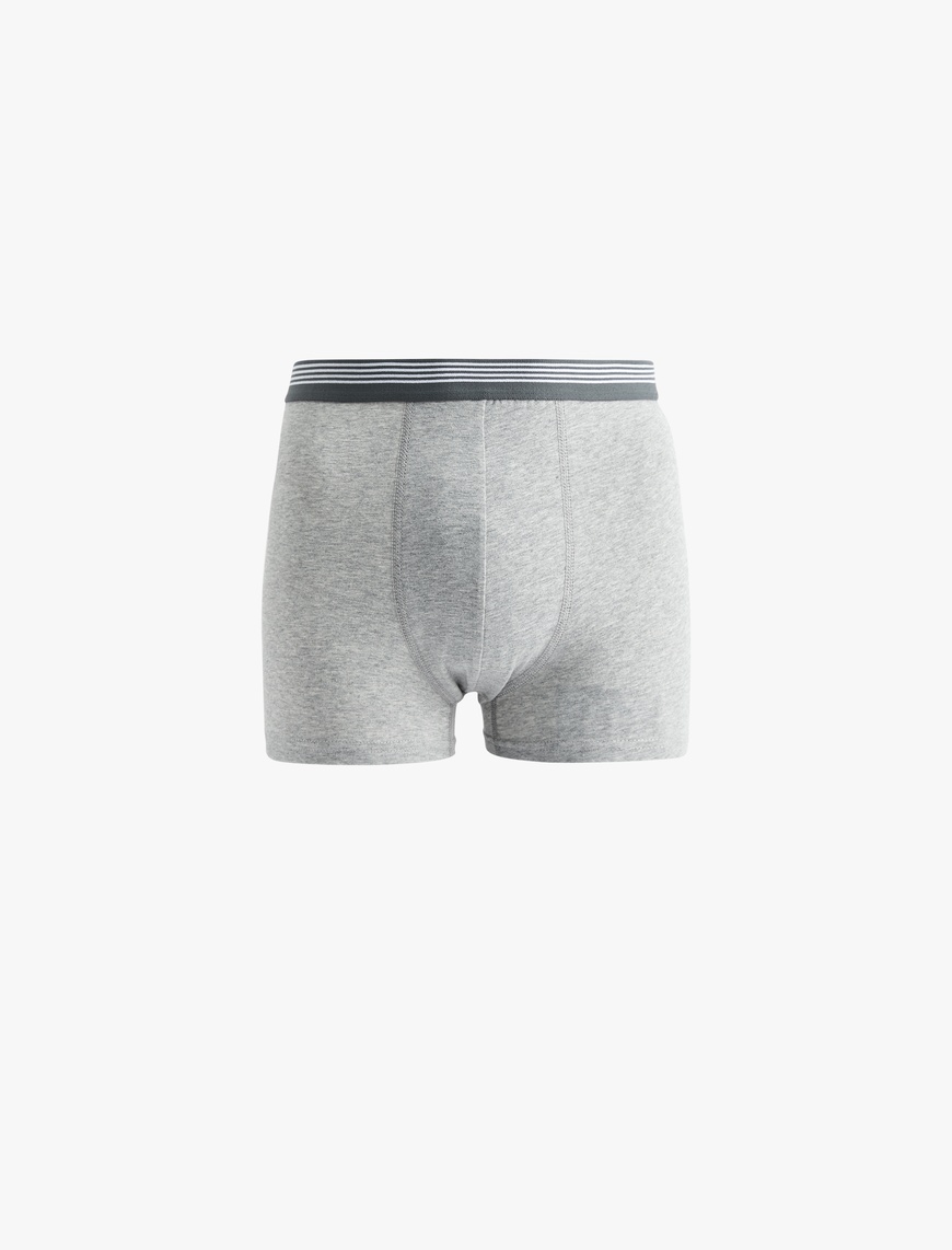   Lastik Detaylı Pamuklu 3'lü Boxer Seti