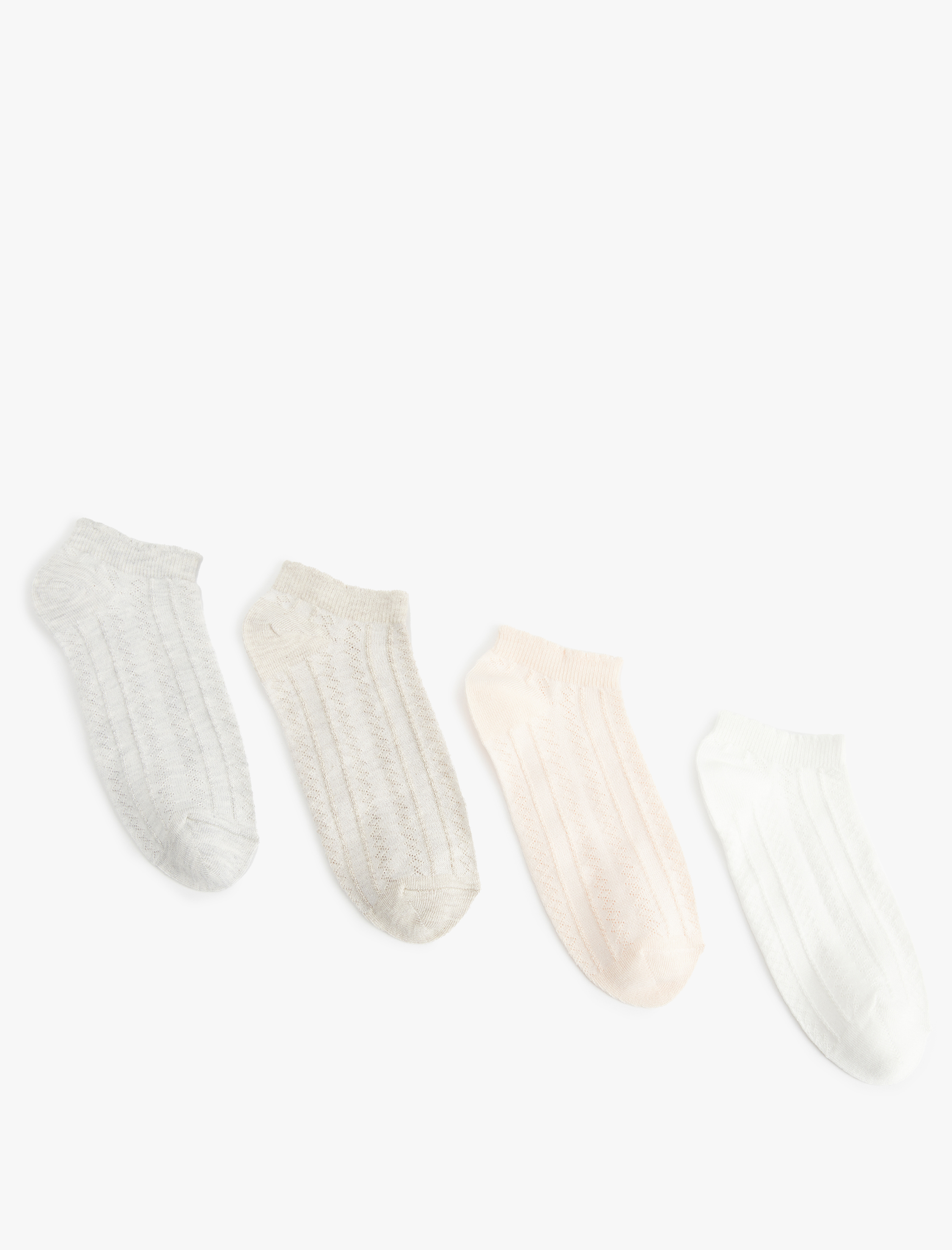  Kadın Dokulu 4'lü Patik Çorap Seti