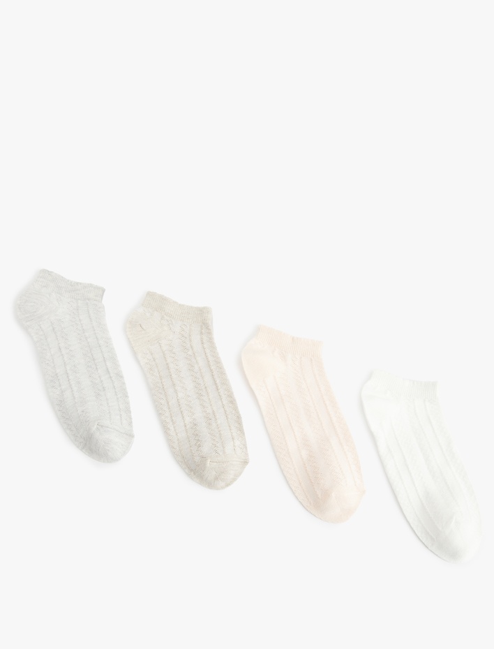 Kadın Dokulu 4'lü Patik Çorap Seti