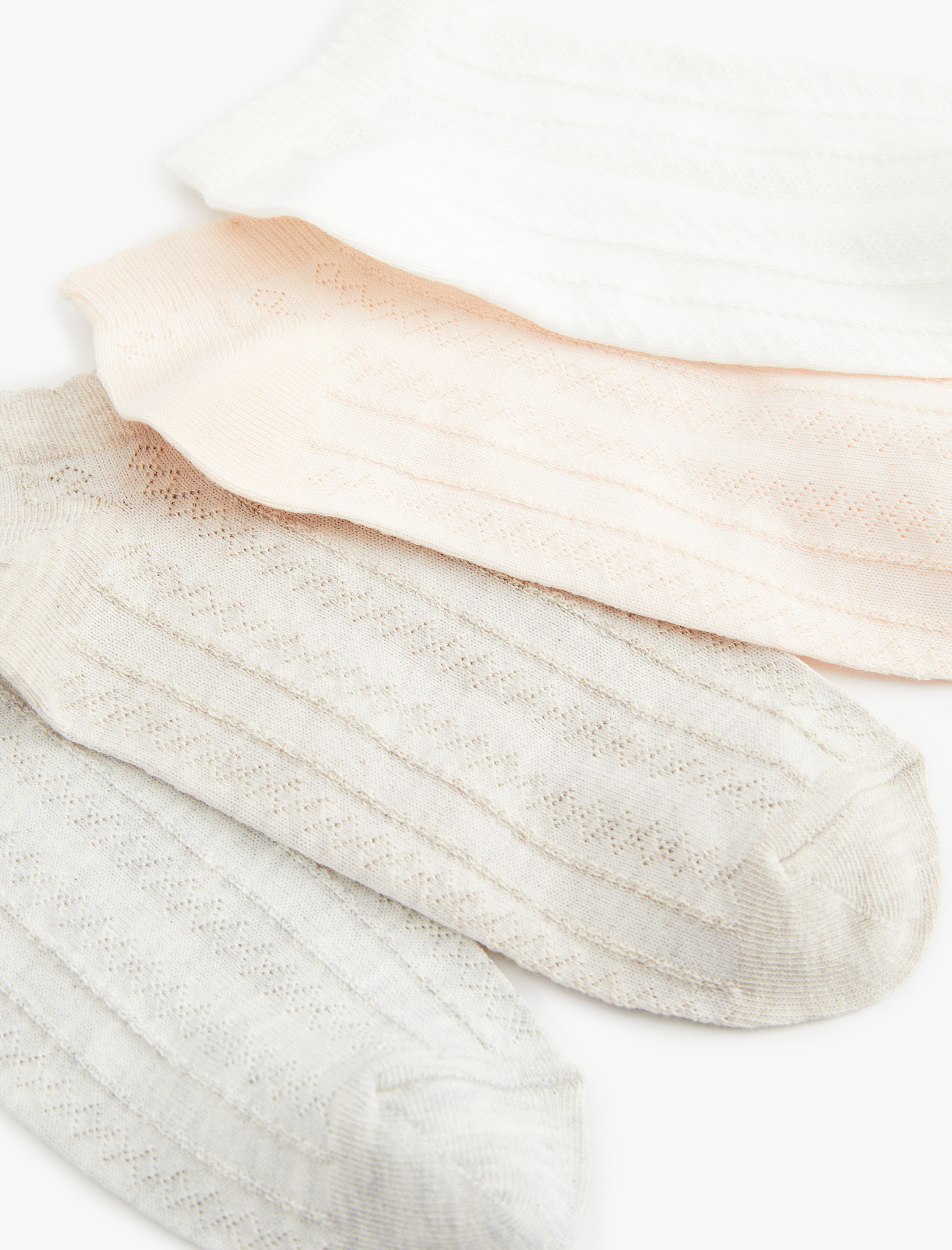  Kadın Dokulu 4'lü Patik Çorap Seti