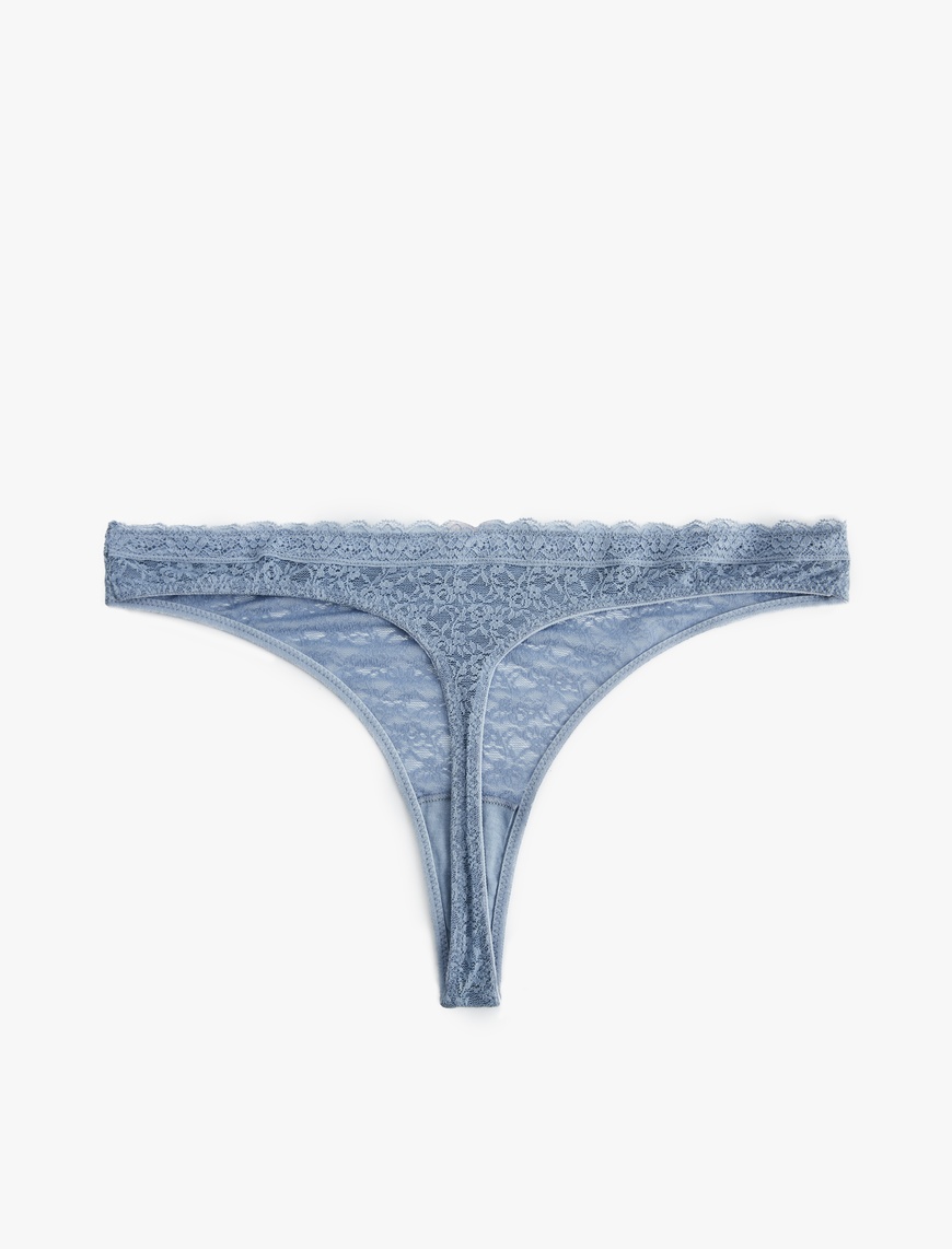   Yarı Transparan Dantelli String Külot