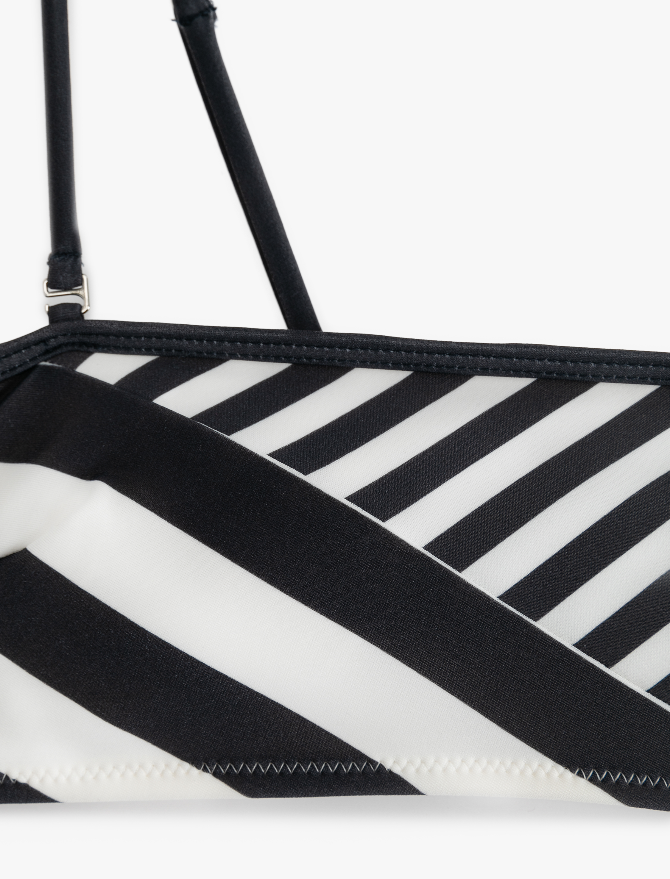   Çizgili Straplez Bikini Üstü