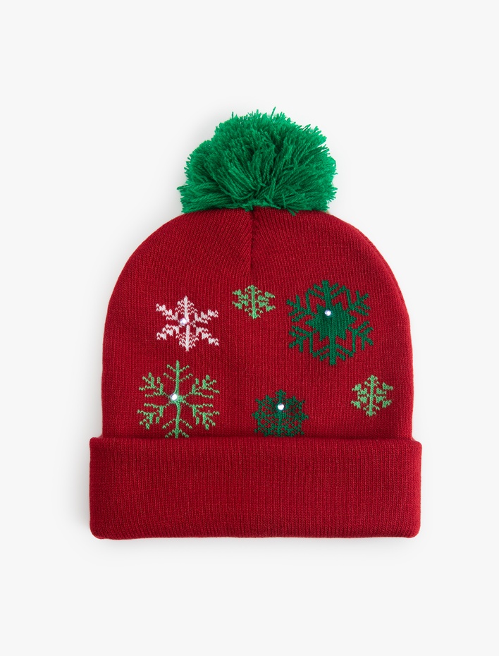 Erkek Çocuk Yılbaşı Temalı Ponponlu Bere