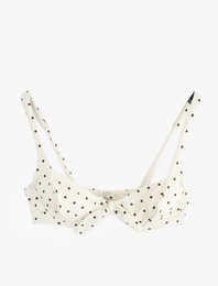Balenli Fiyonklu Puantiyeli Bikini Üstü