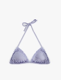 Parlak Fırfırlı Bikini Üstü