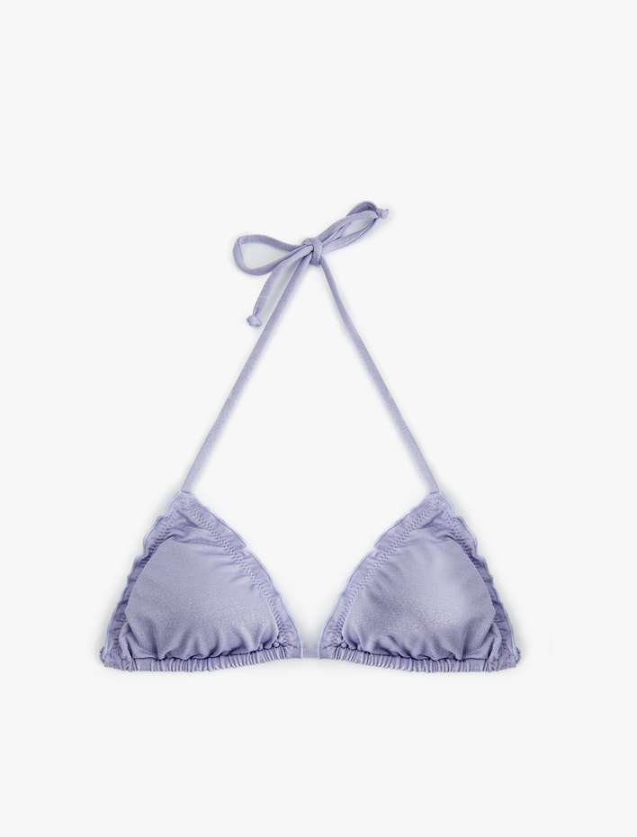  Parlak Fırfırlı Bikini Üstü