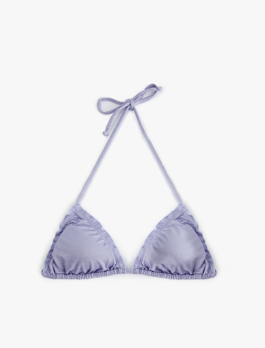   Parlak Fırfırlı Bikini Üstü