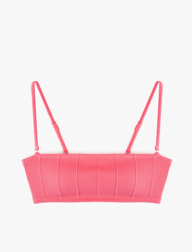 Dokulu Straplez Bikini Üstü_0