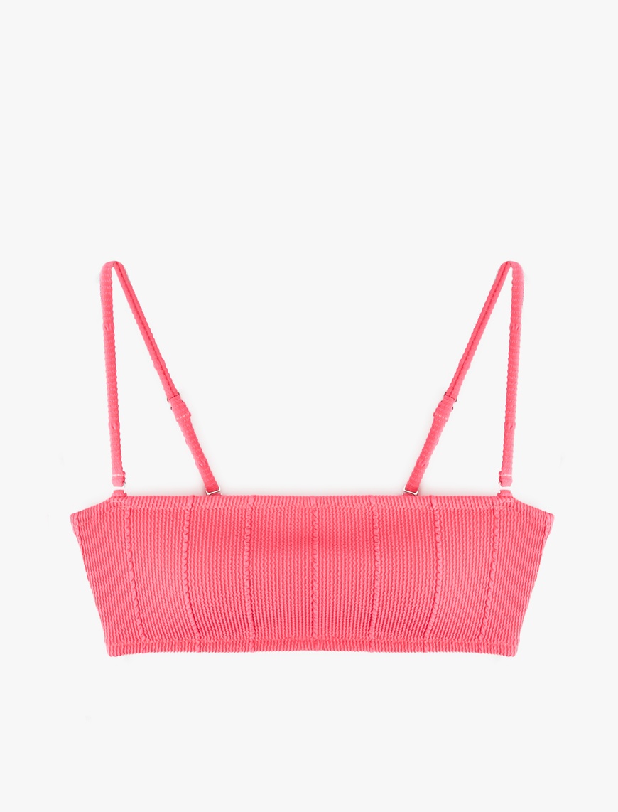   Dokulu Straplez Bikini Üstü