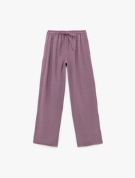 Modal Kumaş Normal Bel Cepli Düz Bol Paça Pantolon