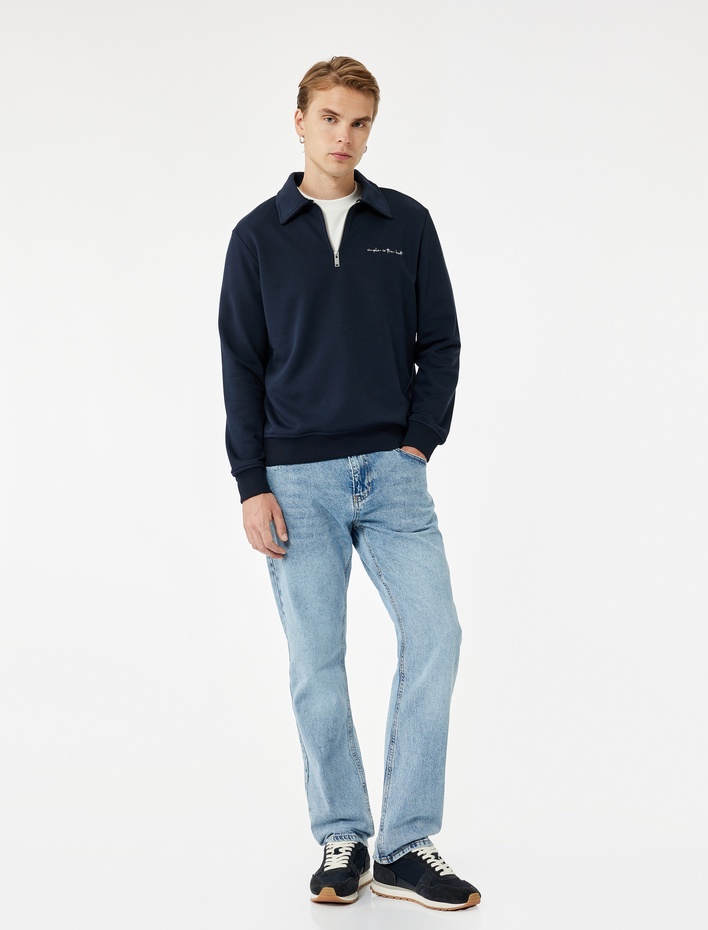 Pamuklu Normal Bel Straight Fit Jean Pantolon - Mark Jean