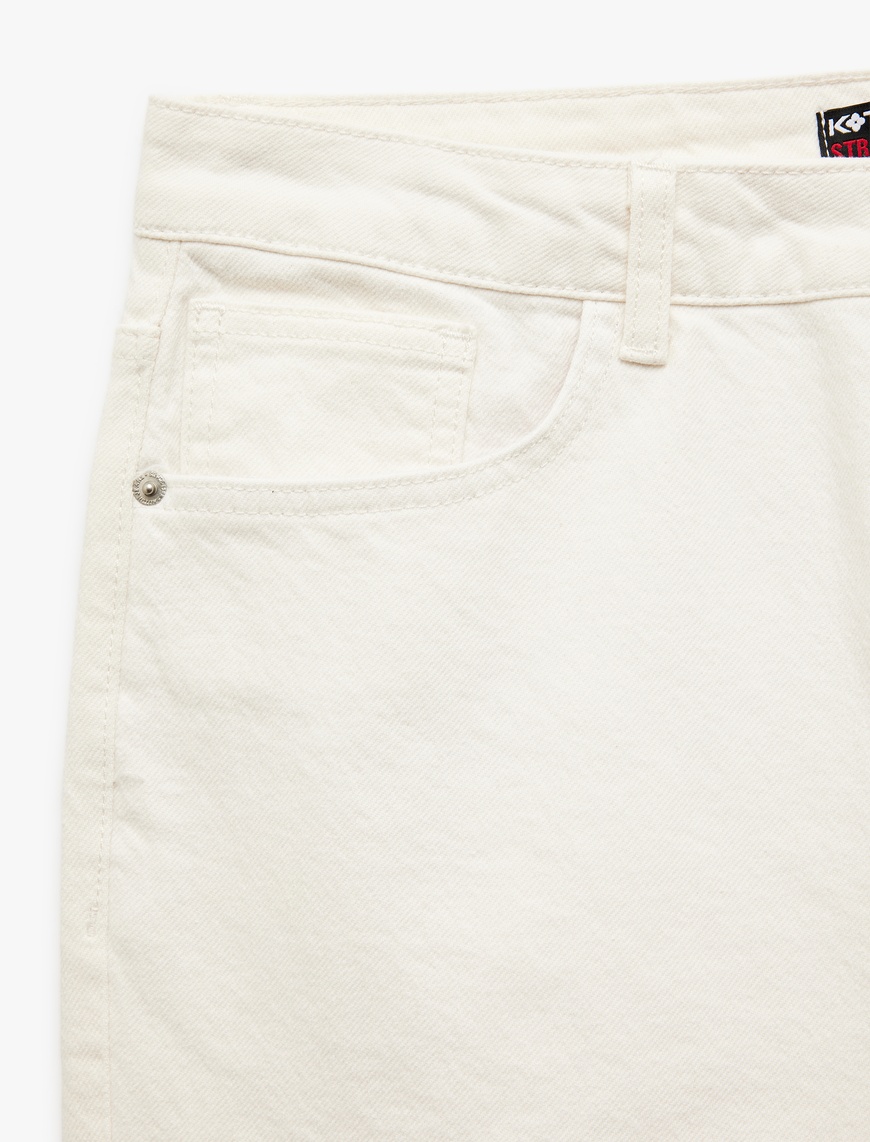   Normal Bel Cepli Straight Fit Jean Pantolon - Mark Jean