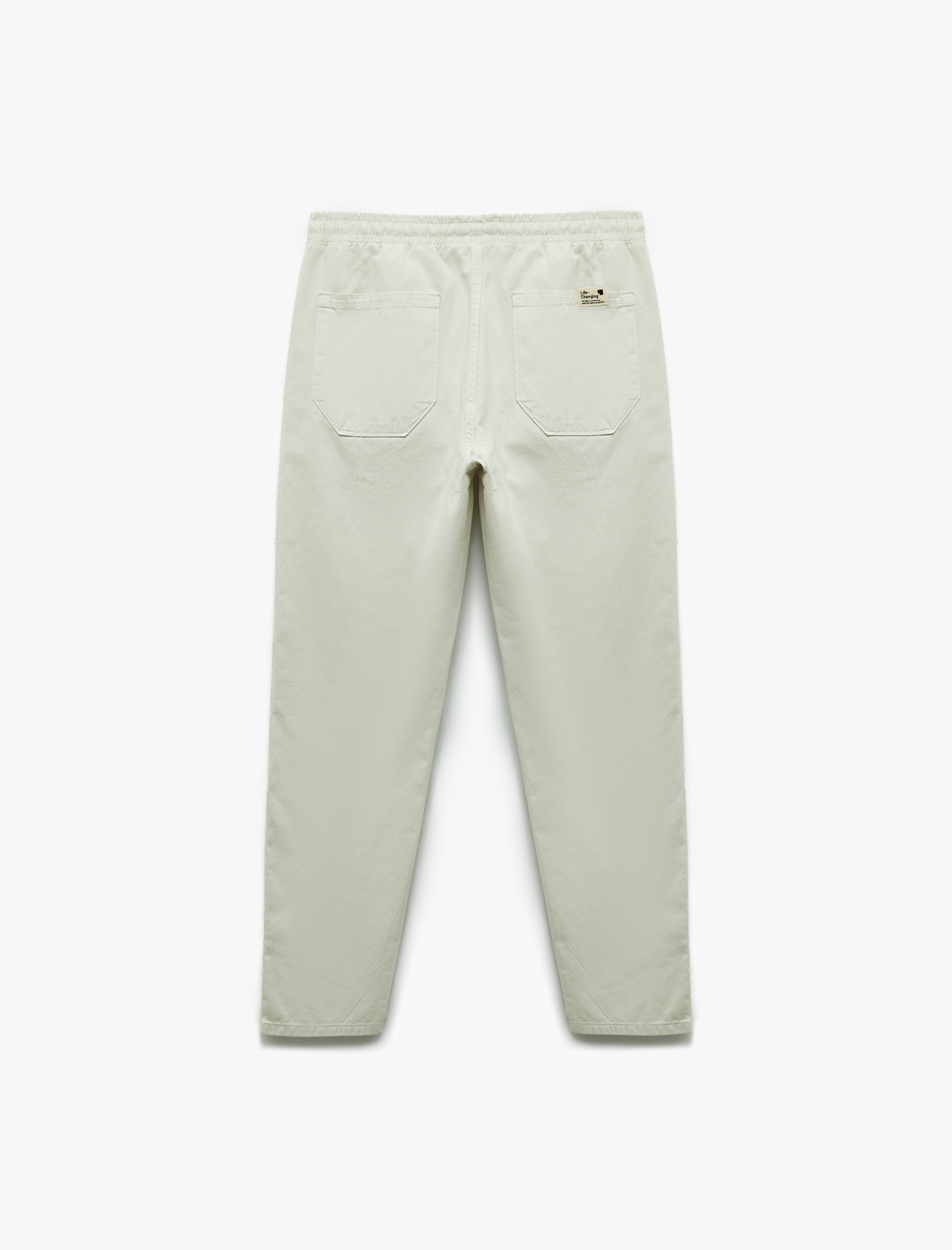   Cep Detaylı Pamuklu Gabardin Beli Bağcıklı Pantolon