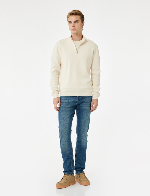 Pamuklu Normal Bel Slim Fit Jean Pantolon - Brad Jean_0