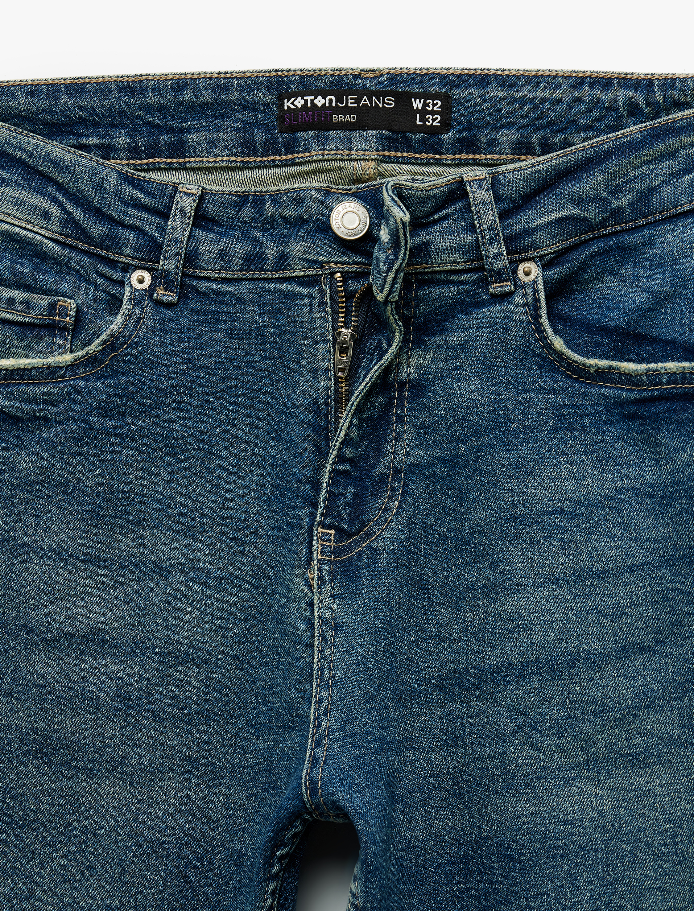   Pamuklu Normal Bel Slim Fit Jean Pantolon - Brad Jean