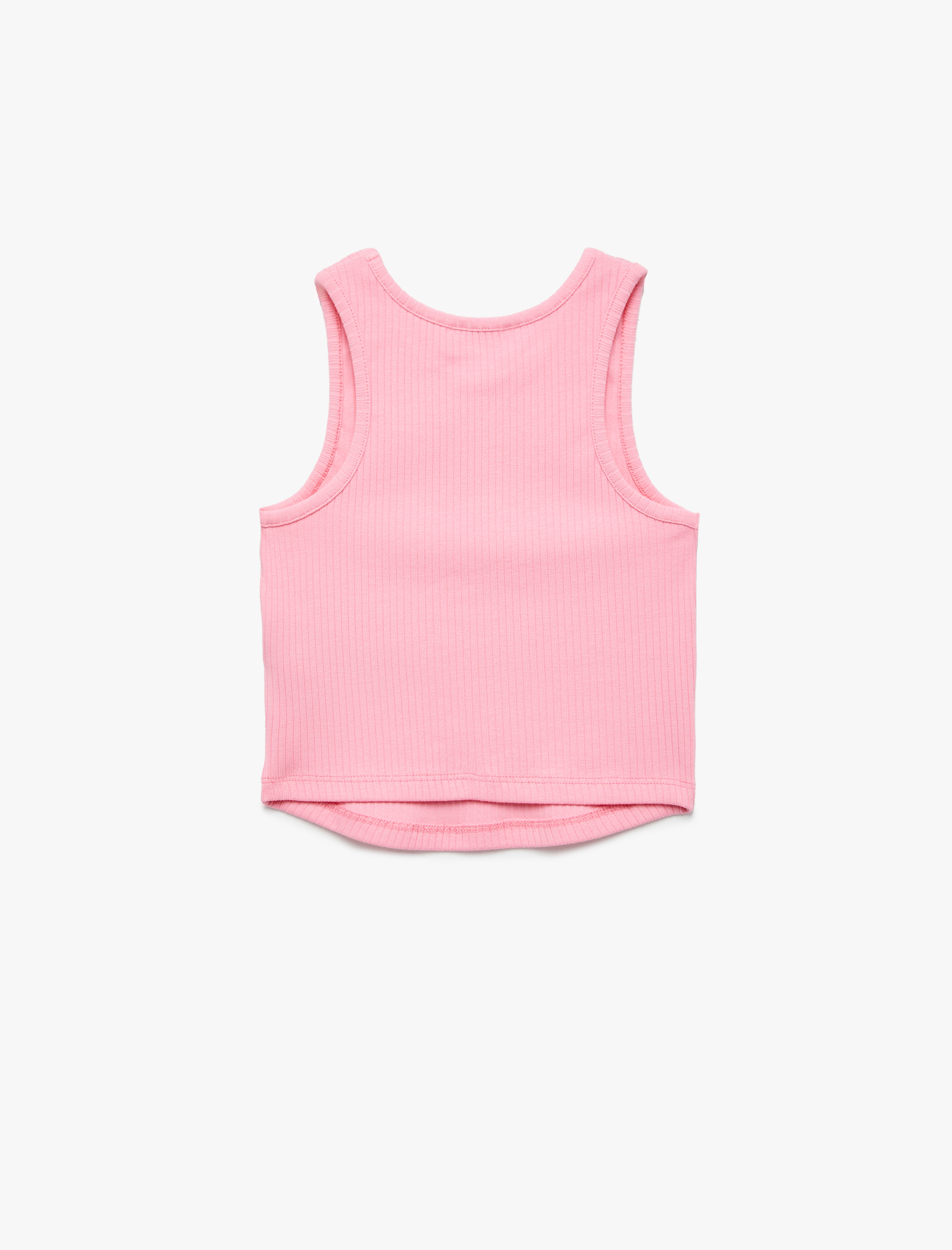  Kız Çocuk Pamuklu Kolsuz Bisiklet Yaka Basic Crop Atlet