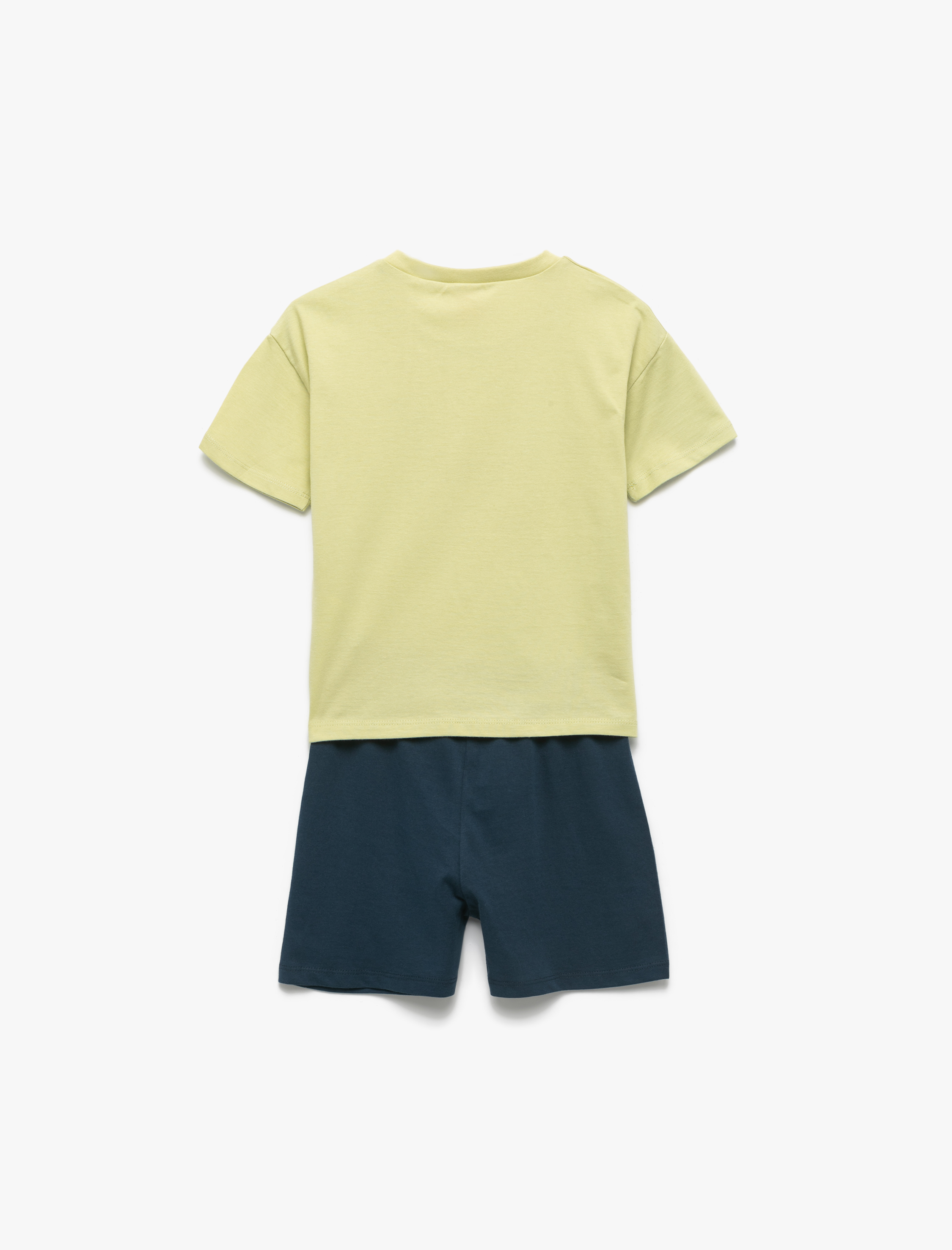  Erkek Bebek Balina Baskılı Bisiklet Yaka Kısa Kollu Pamuklu Tişört ve Şort Seti