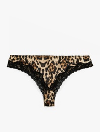 Dantelli Leopar Desenli Brief Külot