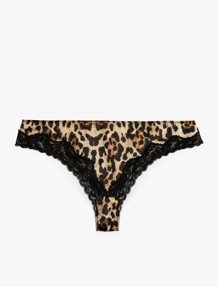  Dantelli Leopar Desenli Brief Külot