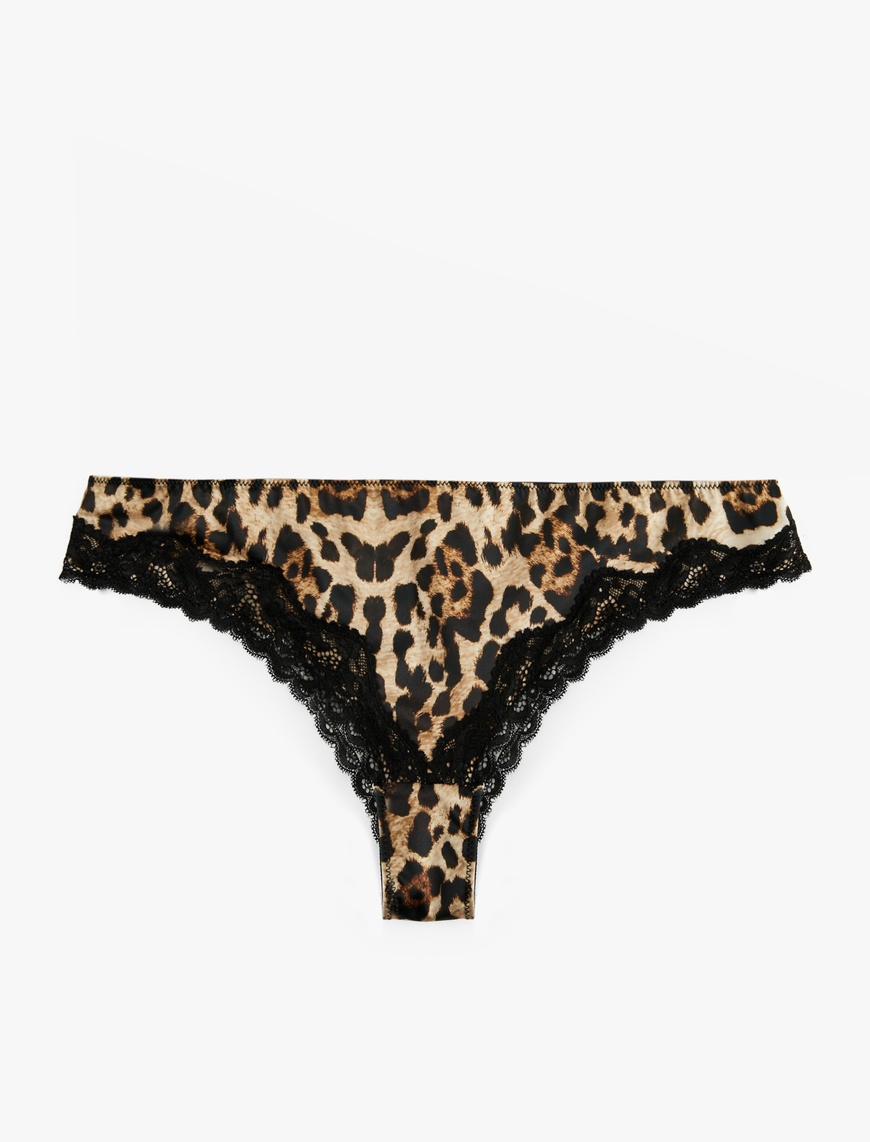   Dantelli Leopar Desenli Brief Külot