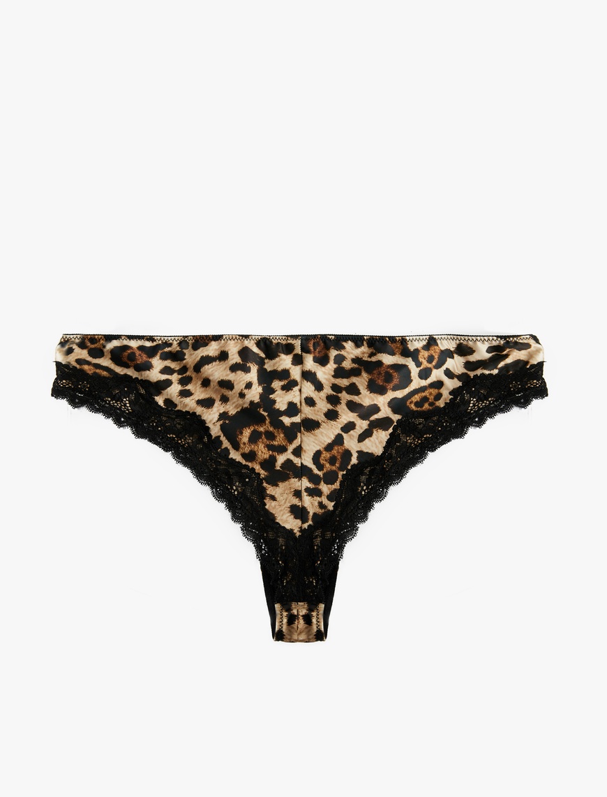   Dantelli Leopar Desenli Brief Külot