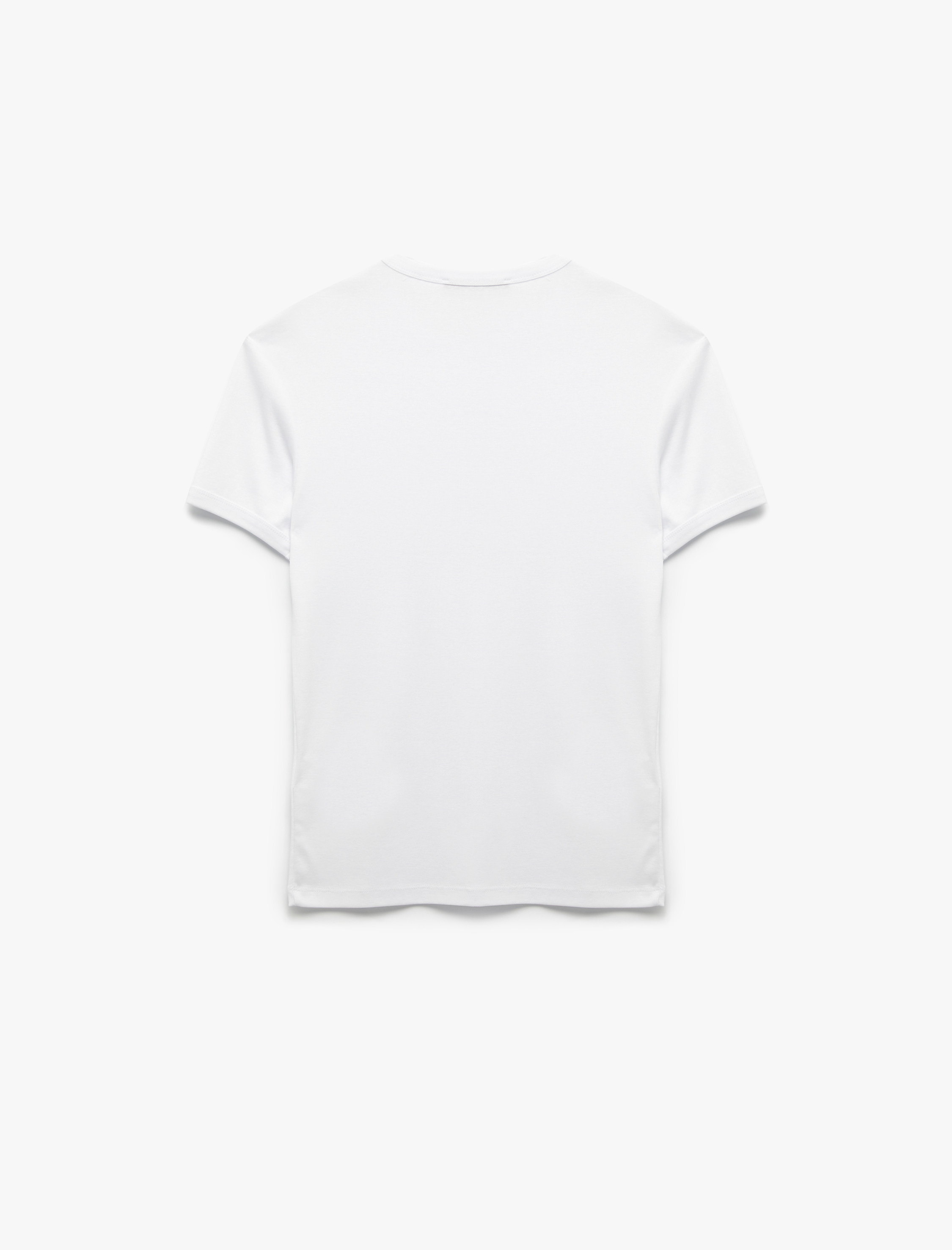   Kısa Kollu Bisiklet Yaka Pamuklu Tok Kumaş Basic Dar Kalıp Tişört