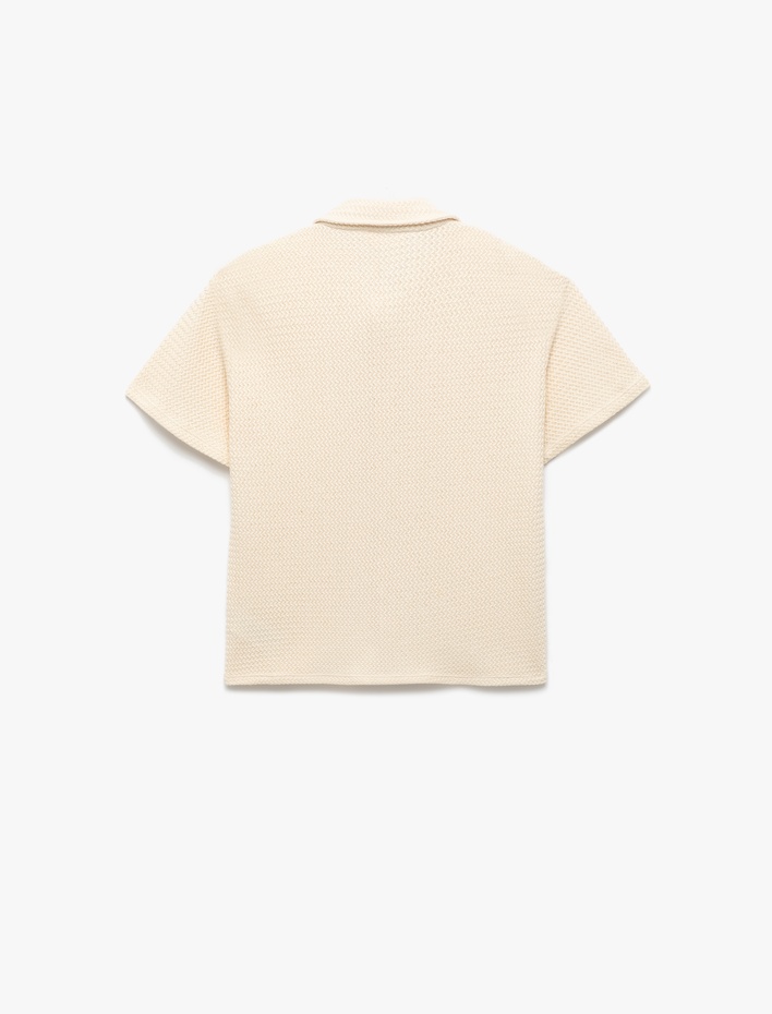 Erkek Çocuk Pamuklu Oversize Düğmeli Basic Kısa Kollu Gömlek