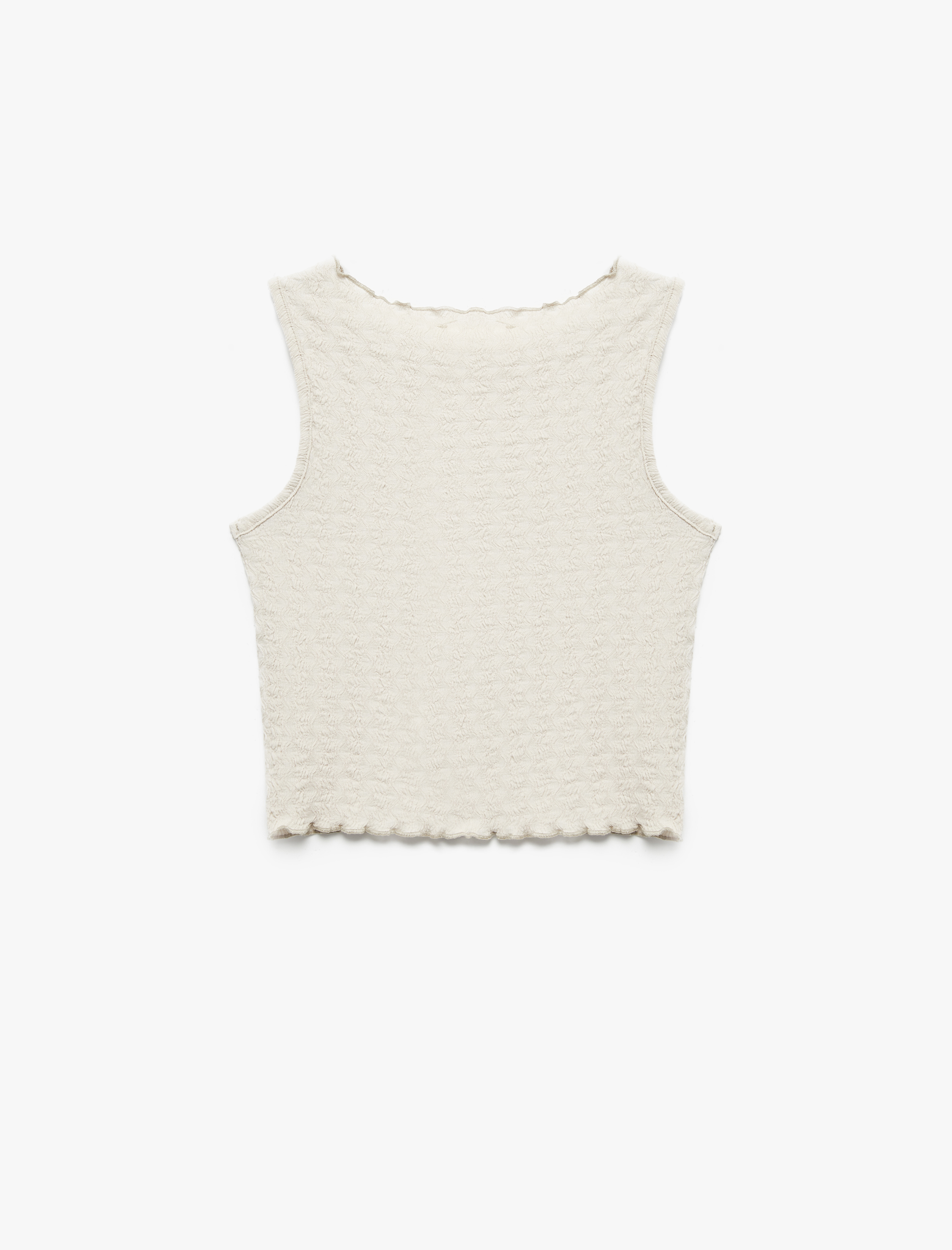  Kız Çocuk Dokulu Kolsuz Bisiklet Yaka Crop Atlet