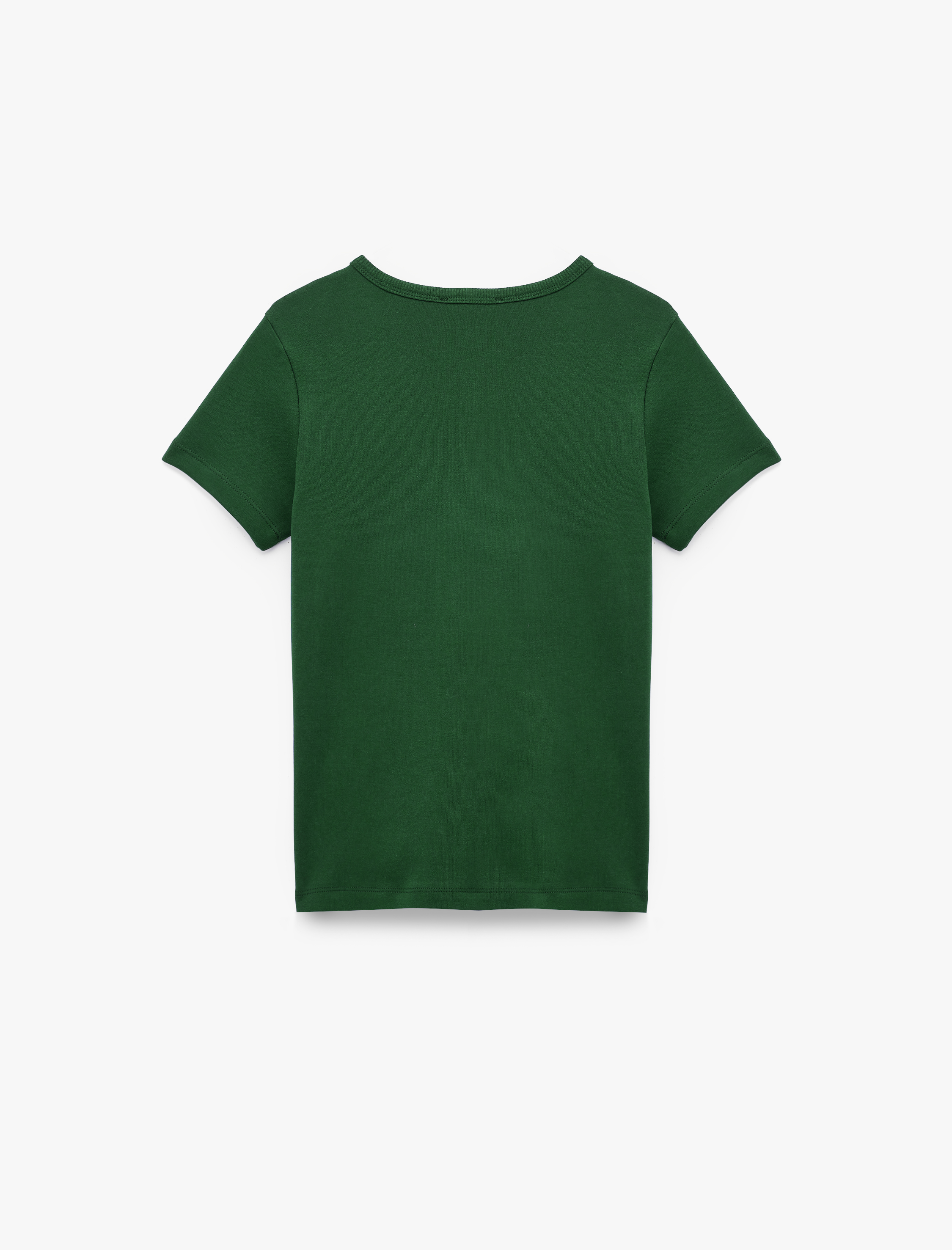   Pamuklu Kısa Kollu Bisiklet Yaka Basic Tişört