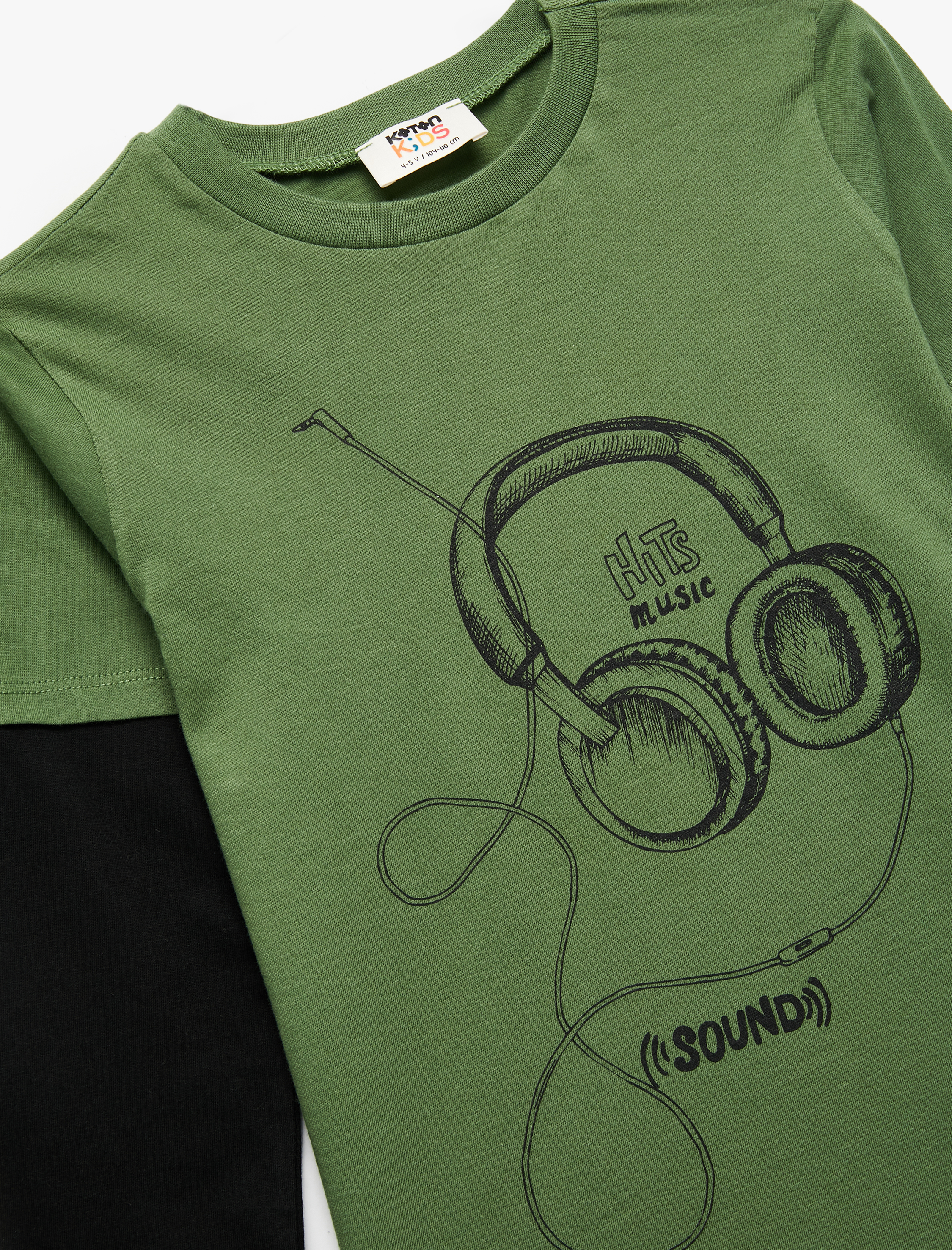  Erkek Çocuk Pamuklu Uzun Kollu Bisiklet Yaka Baskılı Tişört