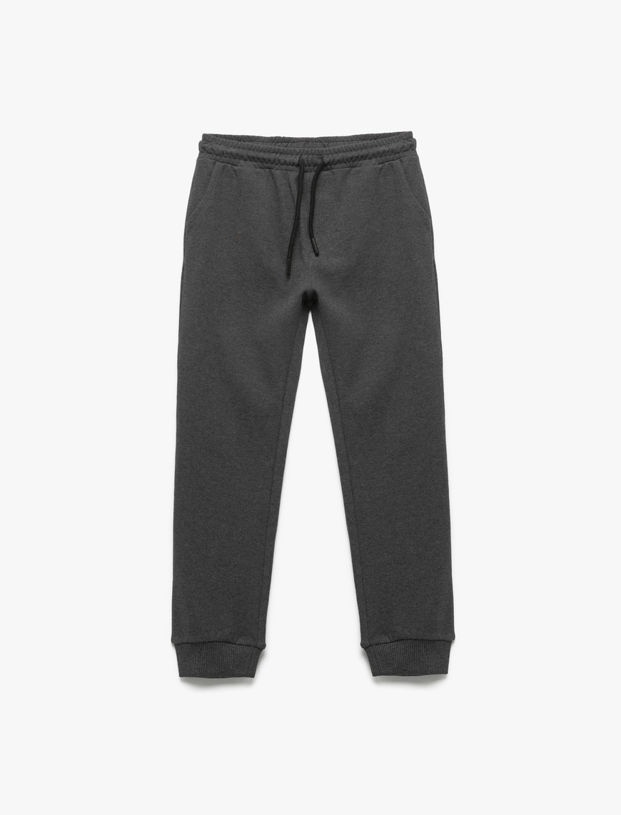  Erkek Çocuk Beli Bağcıklı Cepli Basic Jogger Eşofman Altı