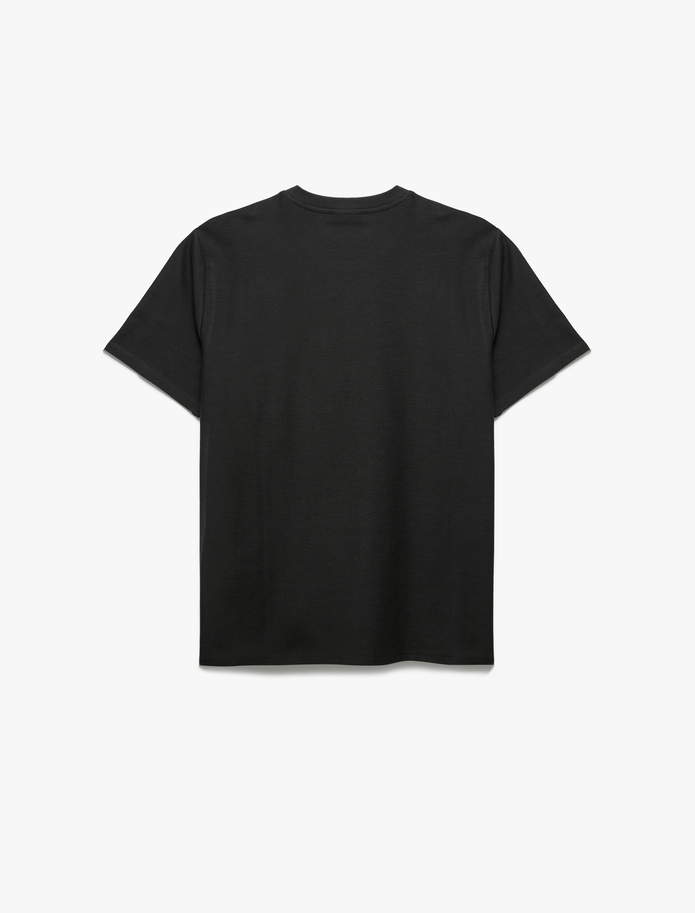   Regular Fit Kısa Kollu Pamuklu Cep Detaylı Bisiklet Yaka Basic Tişört