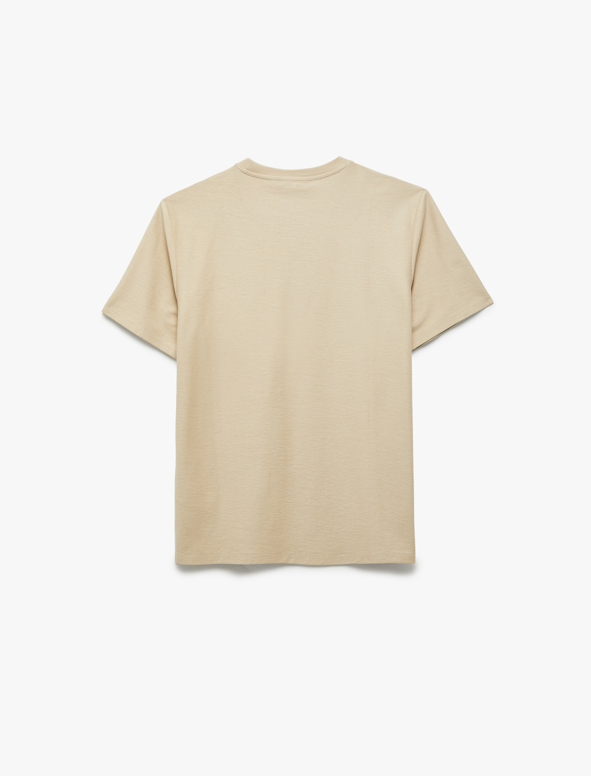   Regular Fit Kısa Kollu Pamuklu Cep Detaylı Bisiklet Yaka Basic Tişört