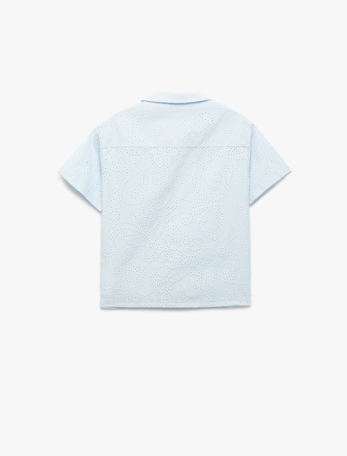 Erkek Çocuk Pamuklu Düğmeli Fistolu Kısa Kollu Gömlek