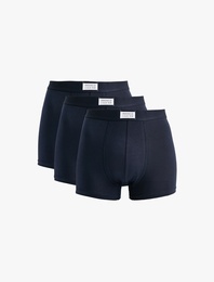 Pamuklu Etiket Detaylı 3'lü Boxer Seti