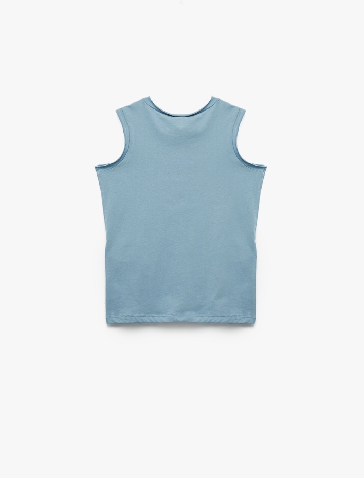 Erkek Çocuk Pamuklu Kolsuz Bisiklet Yaka Baskılı Atlet