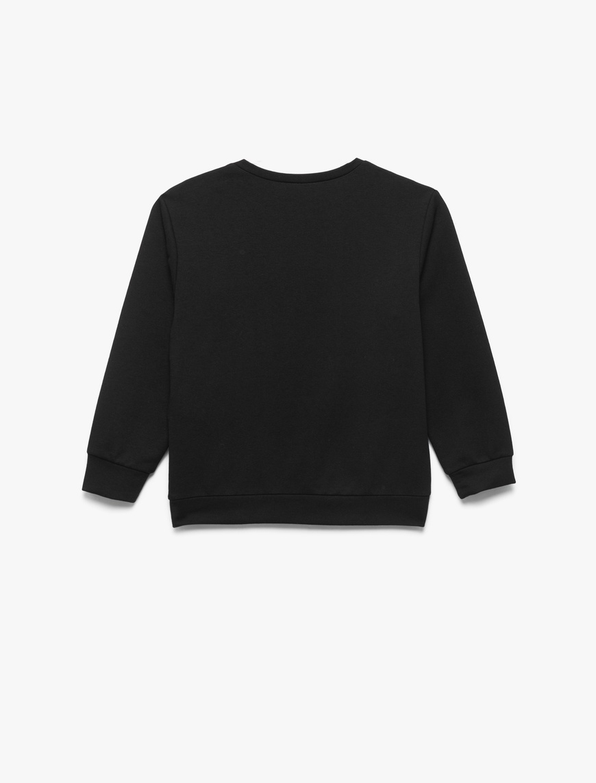  Erkek Çocuk Baskılı Uzun Kollu Bisiklet Yaka Sweatshirt