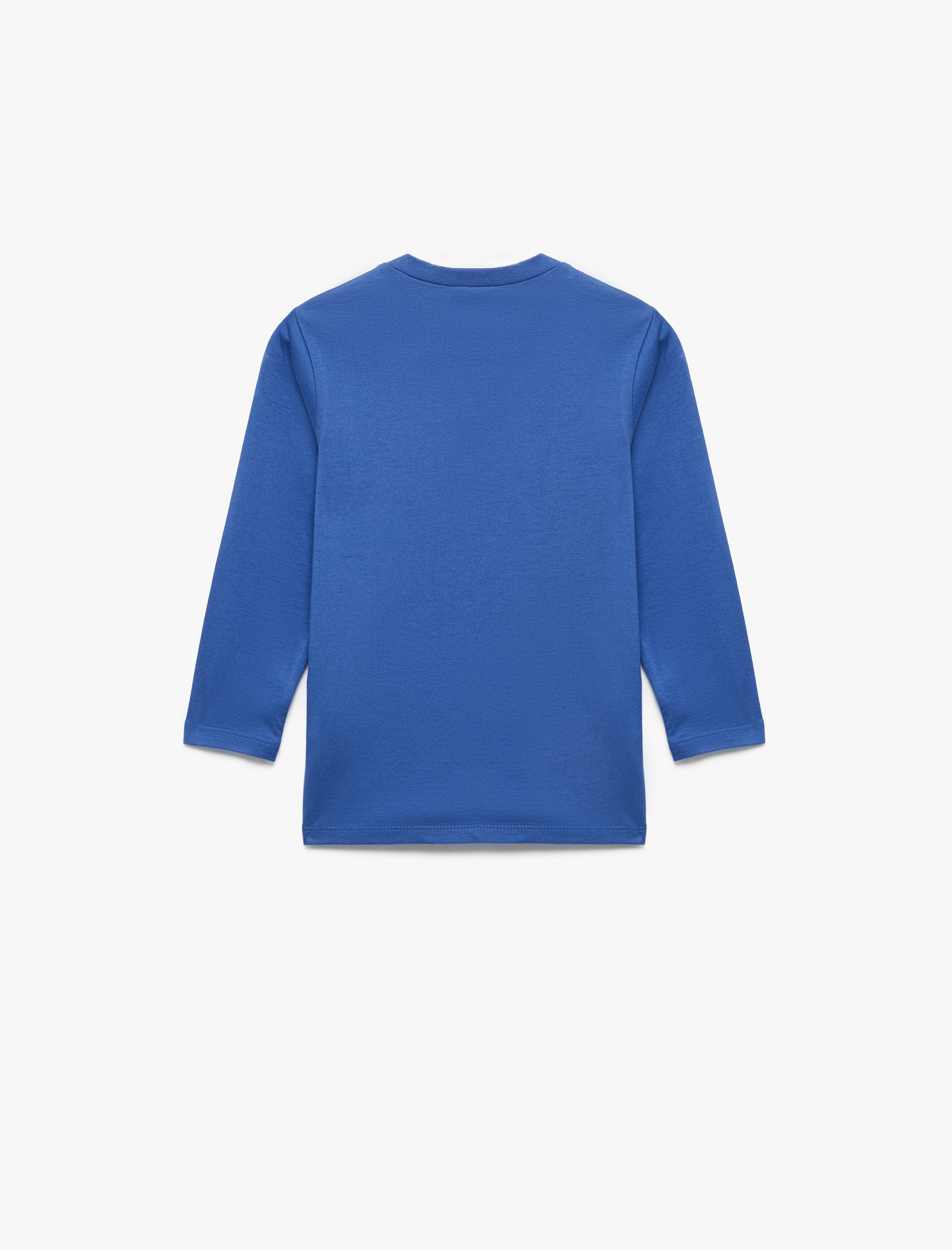  Erkek Çocuk Futbol Baskılı Uzun Kollu Bisiklet Yaka Pamuklu Tişört