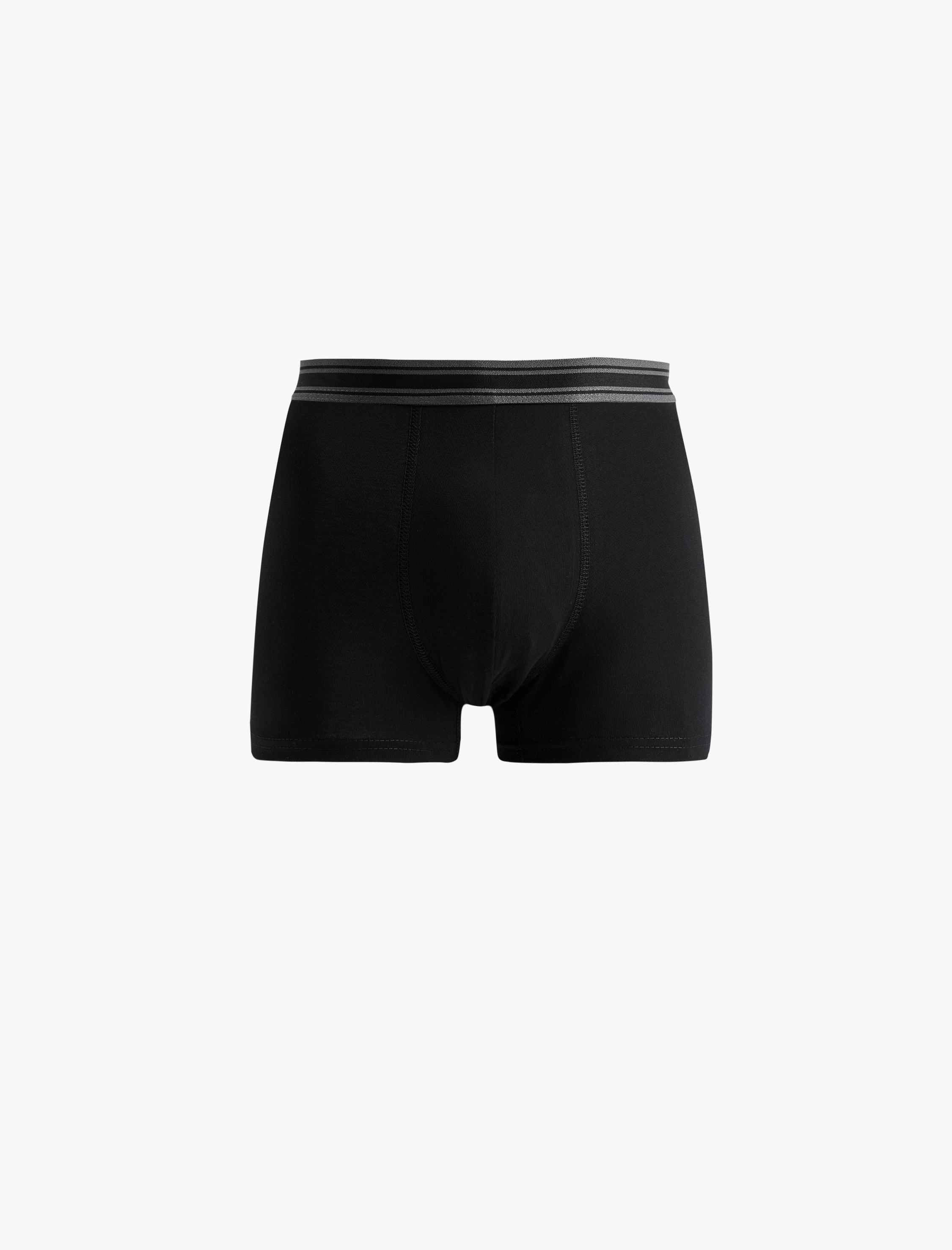   Çizgili Lastik Detaylı Pamuklu 3'lü Boxer Seti